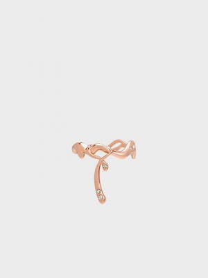 Charles & Keith Allegro Sculptural Ring Rosa Gold | VYUC74326