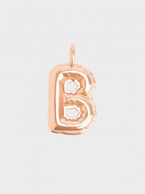 Charles & Keith Alphabet 'B' Charm Rosa Gold | WOVQ24197