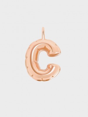 Charles & Keith Alphabet 'C' Charm Rosa Gold | CYAM05467