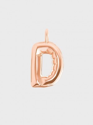 Charles & Keith Alphabet 'D' Charm Rosa Gold | GYOP37419