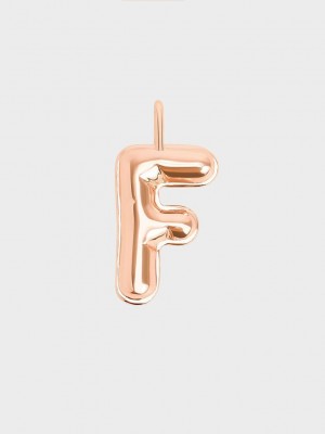 Charles & Keith Alphabet 'F' Charm Rosa Gold | QBEU57623