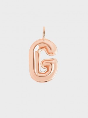 Charles & Keith Alphabet 'G' Charm Rosa Gold | DXTV26908
