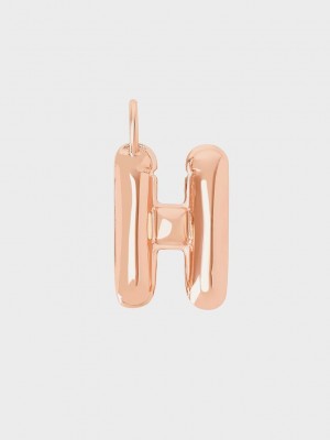 Charles & Keith Alphabet 'H' Charm Rosa Gold | LFHN17432