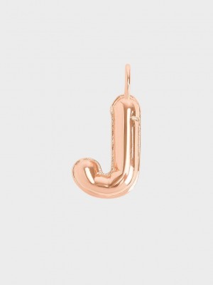 Charles & Keith Alphabet 'J' Charm Rosa Gold | PRXQ03915