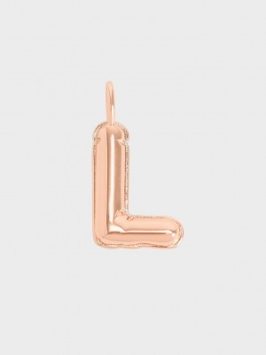 Charles & Keith Alphabet 'L' Charm Rosa Gold | TJIM03641