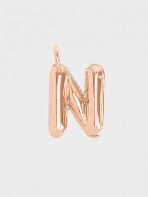 Charles & Keith Alphabet 'N' Charm Rosa Gold | KBCF95713