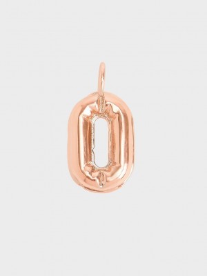 Charles & Keith Alphabet 'O' Charm Rosa Gold | YFON85364