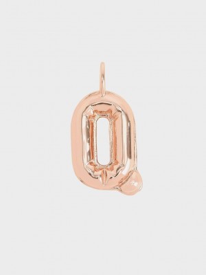 Charles & Keith Alphabet 'Q' Charm Rosa Gold | ZNIM80652