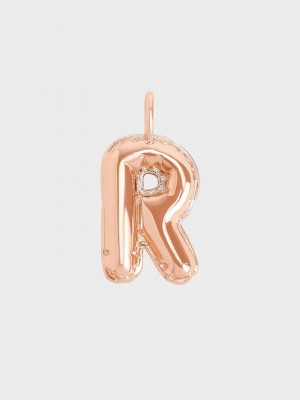 Charles & Keith Alphabet 'R' Charm Rosa Gold | BKSX87520