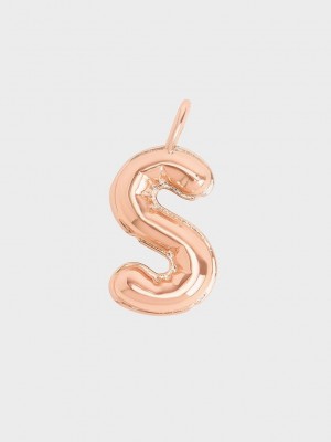 Charles & Keith Alphabet 'S' Charm Rosa Gold | CUJP93450