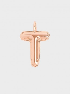Charles & Keith Alphabet 'T' Charm Rosa Gold | KLSR89456