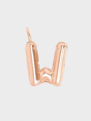 Charles & Keith Alphabet 'W' Charm Rosa Gold | AKFG73162