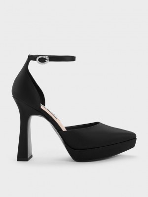 Charles & Keith Ankle Riemen D'Orsay Pumps Schwarz | LHMI37421