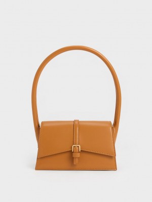 Charles & Keith Annelise Belted Trapeze Bag Orange | GONW39720