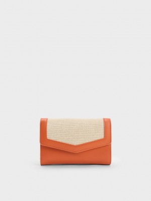 Charles & Keith Arley Canvas Wallet Orange | HUSR63215