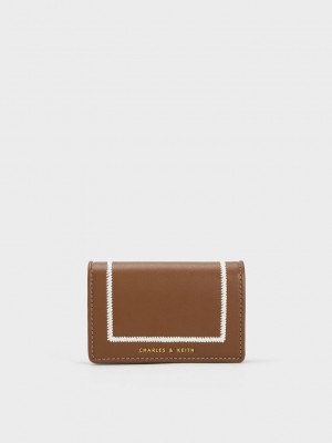 Charles & Keith Astra Contrast Trim Wallet Schokolade | LFUP24619