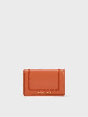 Charles & Keith Astra Contrast Trim Wallet Orange | FZTY93426
