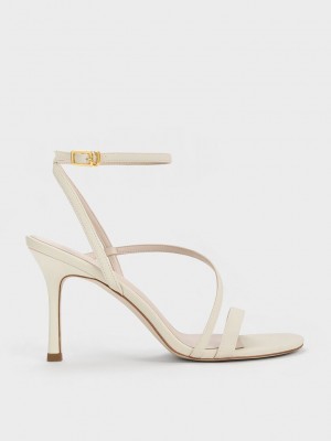 Charles & Keith Asymmetric Riemchen Absatz Sandals Rosa | MJIP89034