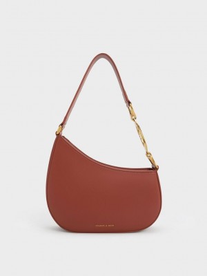 Charles & Keith Asymmetrical Shoulder bag Beige | HSFT23419