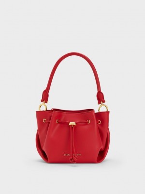 Charles & Keith Boaz Drawstring Top Handle Bag Rot | ZESU14952