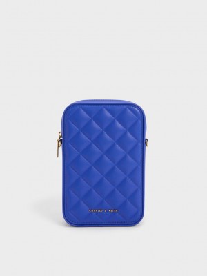 Charles & Keith Bonnie Gepolstert Phone Pouch Cerulean | XKVZ03268