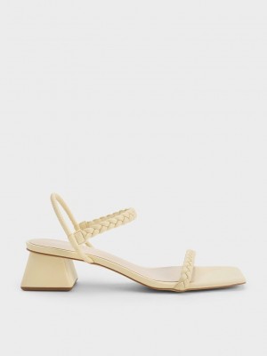Charles & Keith Braided Back Riemen Sandals Gelb | CXGB92541