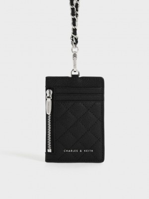 Charles & Keith Braided Riemen Card Holder Schwarz | JRZN82634
