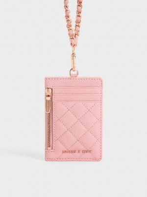 Charles & Keith Braided Riemen Card Holder Rosa | AWYV78461