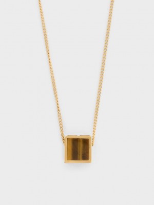 Charles & Keith Briar Square Necklace Braun | VKPR42793