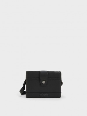 Charles & Keith Bronte Boxy Crossbody Bag Schwarz | VIQT15294