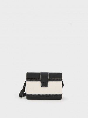 Charles & Keith Bronte Contrast-Trim Boxy Crossbody Bag Mehrfarbig | WIXS03758