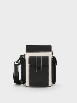 Charles & Keith Bronte Multi-Pocket Crossbody Bag Mehrfarbig | DFJV37592