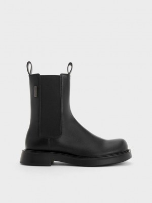 Charles & Keith Bryn Chelsea Boots Schwarz | KLNB14867