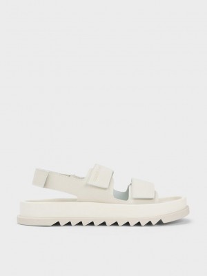 Charles & Keith Buckled Sports Sandals Weiß | YDCL23819