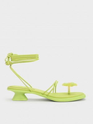 Charles & Keith Butterfly Tie-Around Sandals Hellgrün | ORSV78160