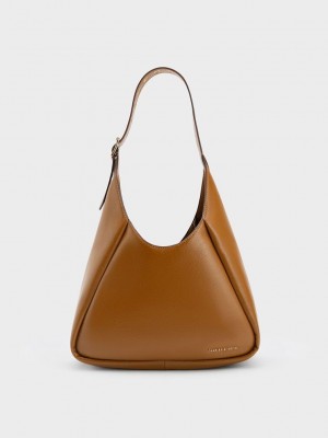 Charles & Keith Buzz Hobo Bag Schokolade | RZSQ41093