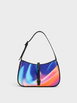 Charles & Keith Cesia Holographic Shoulder Bag Aurora | YSHO21068