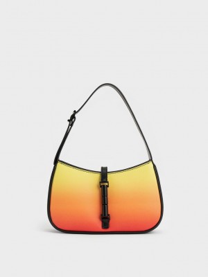 Charles & Keith Cesia Ombre Shoulder Bag Sunset | FZIG41396