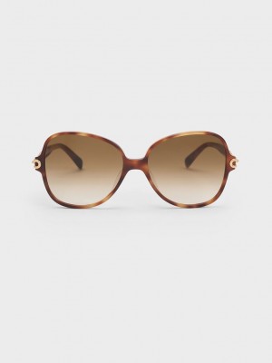 Charles & Keith Chain-Link Oversized Butterfly Sunglasses | UQNC50862