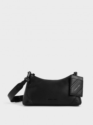 Charles & Keith Chain Handle Bag Schwarz | AEWP91362