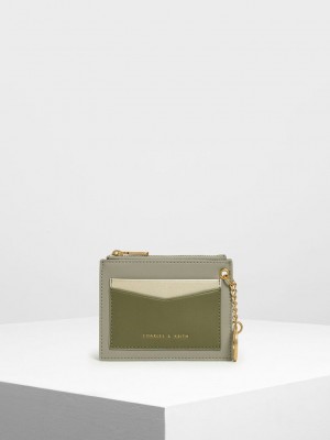 Charles & Keith Chain Link Card Holder Olivgrün Grün | ORDW97508