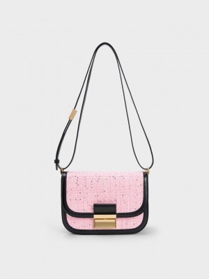Charles & Keith Charlot Tweed Bag Mehrfarbig | HJRE72649