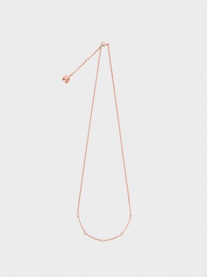 Charles & Keith Charm Necklace Rosa Gold | UJBP51689