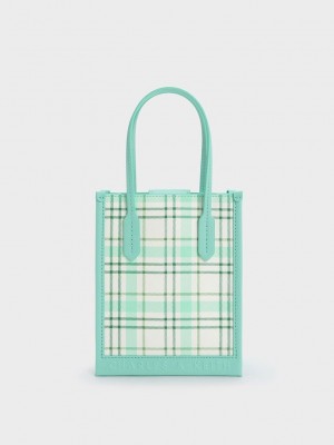 Charles & Keith Checkered Geometric Tote Bag Mehrfarbig | NFLD89625