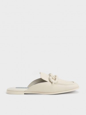 Charles & Keith Chunky Chain Loafer Flats Rosa | QFDE32471