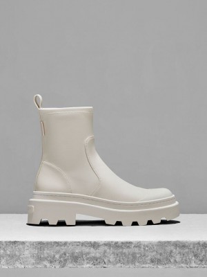 Charles & Keith Chunky Ridged-Sole Ankle Boots Rosa | KHQE45691