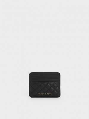 Charles & Keith Cleo Gesteppt Card Holder Schwarz | NYBW56790