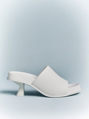 Charles & Keith Clio Slant Heel Mules Weiß | XLZE31829