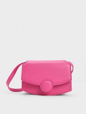 Charles & Keith Clover Curved Shoulder Bag Fuchsie | CIJH81596