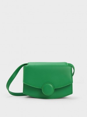 Charles & Keith Clover Curved Shoulder Bag Grün | RTNX10594